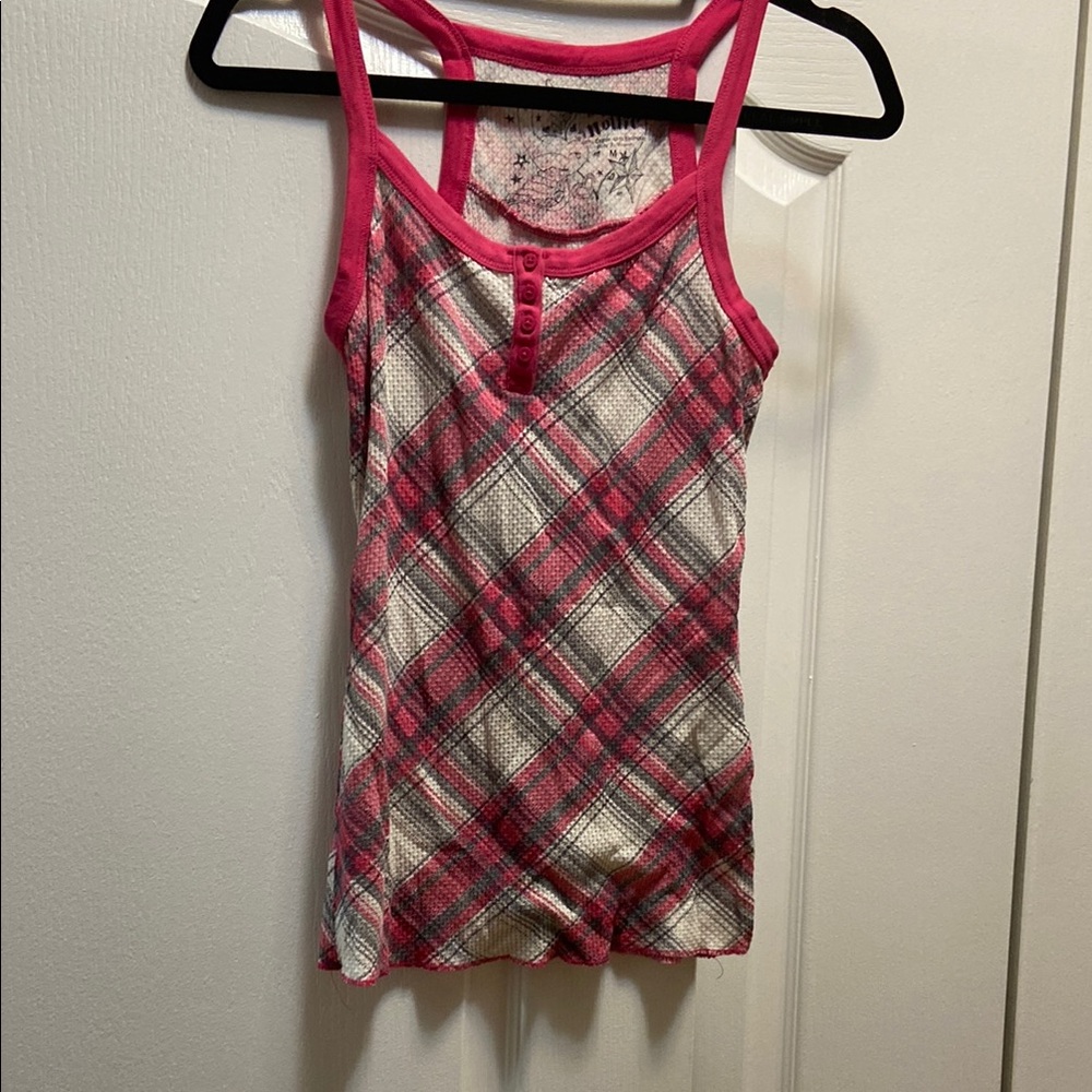 Pink Plaid Tank Top